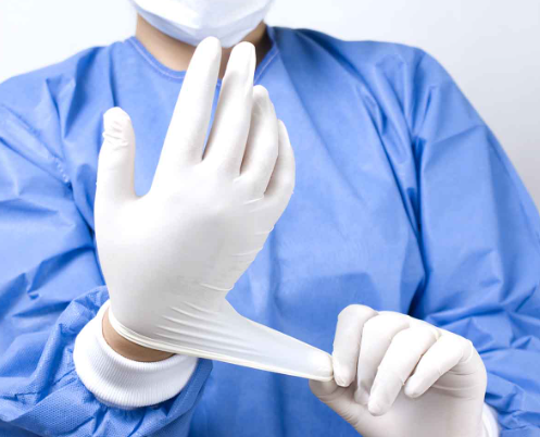 LifeGuard White Latex 5 mil Grip Medical Gloves - Powder Free - 100/BX - 10BX/CS - Case of 1000 Gloves