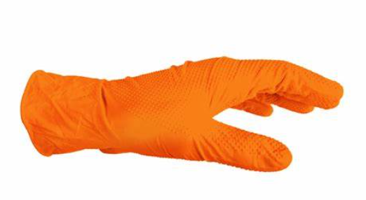 LifeGuard Orange Nitrile 8 mil Heavy Grip Industrial Gloves - Latex Free & Powder Free - 100/BX - 10BX/CS - Case of 1000 Gloves