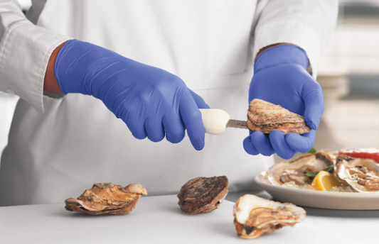 Sanitex Blue Nitrile 4.5 mil Industrial Gloves - Latex Free & Powder Free - 100/BX - 10BX/CS - Case of 1000 Gloves