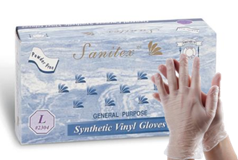 Sanitex Clear Vinyl 4 mil Industrial Gloves - Powder Free - 100/BX - 10BX/CS - Case of 1000 Gloves