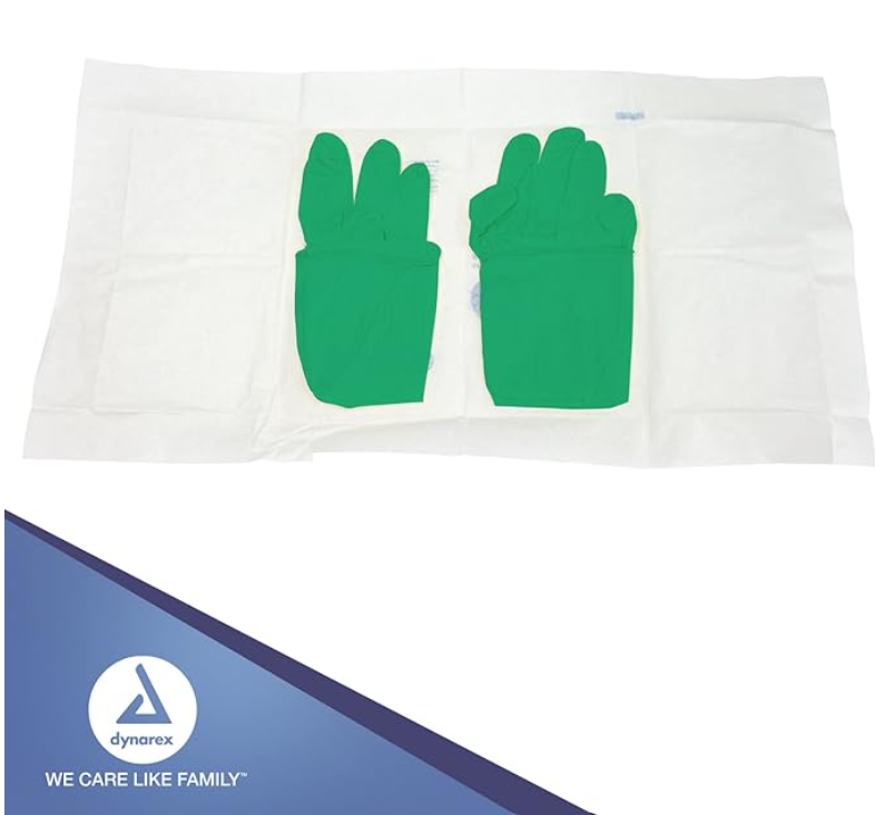 Dynarex Sterile Nitrile Surgical Gloves, Powder-Free and Puncture-Resistant Nitrile Gloves, 5-8 Mil, Sizes 6/6.5/7/705/8, White, Box of 50 or Case of 200